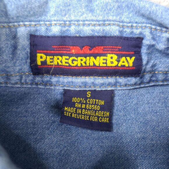 VTG Peregrine Bay Denim Shirt Mens Small Blue WRC Group Button Up Long Sleeve - Picture 3 of 15